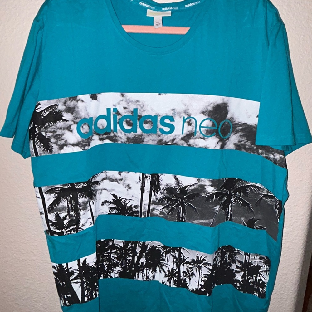 Adidas Blue and Black Short Sleeve Tees